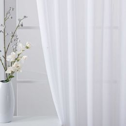 Modern Tulle Curtains For Living Room Solid Color White Sheer Curtain Chiffon Voile Curtain For Bedroom Kitchen Window Treatment 210712