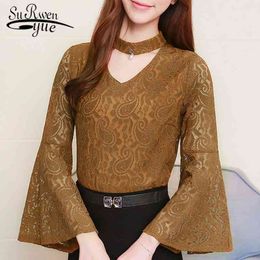 Korean Fashion Clothing Women Spring Long Sleeve Office Lady Lace Blouse Loose Plus Size Tops 8263 50 210521