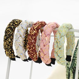 2021 Vintage Gild Sponge Braided Bezel Hairband Women Hair Accessories Girls Headband Opaska Do Wlosow Bandeau Femme Diademas