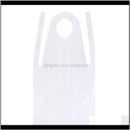 Textiles Home & Gardenpcs Unisex Disposable Aprons Waterproof Oil Proof Pe Apron For Cooking Painting Or Any Other Messy Activ Drop Delivery