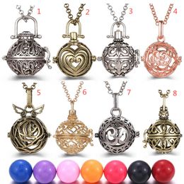Chime Music Angel Ball Caller Locket Necklace Pendant Vintage Pregnancy Necklaces Aromatherapy Essential Oil Diffuser Accessories Wholesale