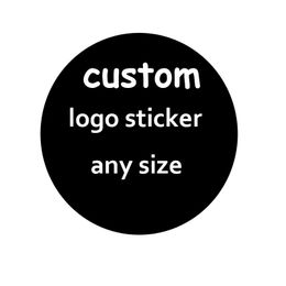 Custom Black Logo Stickers Labels Holiday Gift Seal Paper Plastic Holiday Colour Vinyl Label Printed Your Own Store Name in Many Shapes