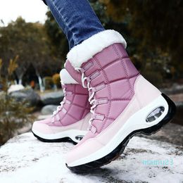 Winter Women Boots High Quality Warm Snow Lace-up Comfortable Ankle Outdoor Waterproof Hiking Size 36-42 211015