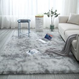 Nordic tie-dye carpet living room coffee table bedroom bedside rug thickness 4 cm floor mat washable easy to care 210626
