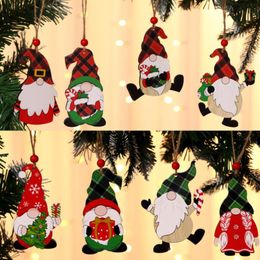 Wooden Christmas Ornaments Xmas Tree DIY Elk Pendant man Car Christmas Decoration for Home New Year 8 styles