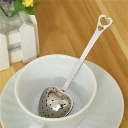 "Tea Time" Heart Tea Infuser Heart-Shaped Stainless Herbal Tea Infuser Spoon Filter Tea strainer spoon Dhl Shipping CG001