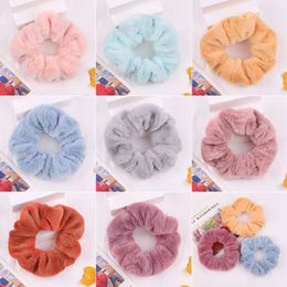 Fashion Candy Colour Hair Rope French Style Large Intestine Circle Headband for Women Elastic Hairbands Ladies Accessories