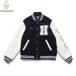 Varsity Jacket Mens And Women Furry Letters Embroidery Hip Hop Baseball Coats Harajuku Bomber Unisex Oversize Outwear 211214