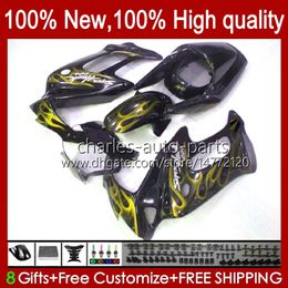 Body OEM For HONDA VTR1000F Gold flames SuperHawk 97-05 51No.210 VTR 1000 VTR1000 F 1000F 97 98 99 00 2001 2002 2003 2005 VTR-1000F 1997 1998 1999 2000 01 02 03 05 Fairing