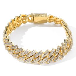 Iced Out Tennis Chains Bracelet for Men 2 Colours 14mm Miami Micro Pave Zircon Bracelets Fashion Hip Hop Rock Jewellery