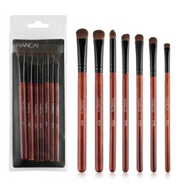 RANCAI Eyeshadow Makeup Brush Set, Professional Precision Eyeliner Blending Eye Brushes for Makeups, Soft Bristles with Travel Pouch, Set of 7