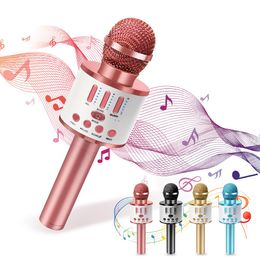 Karaoke Wireless Microphone Handheld Mikrofoon Singing Music Mic Rosegold Portable Player Speaker for Children