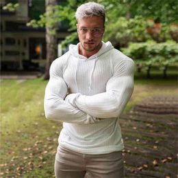 Fashion Winter Hooded Sweater Men Warm Turtleneck s Sweaters Slim Fit Pullover Classic Sweter Knitwear Pull Homme 210812