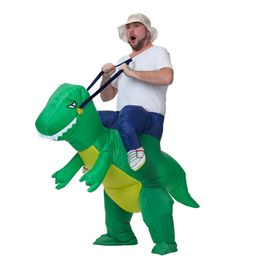 Mascot CostumesHalloween Inflatable Costume Dinosaur T-REX Adult Kids Fancy Dress For Party Carnaval Amazing FantasyMascot doll costume