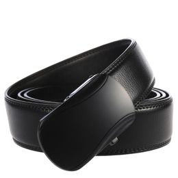 Belts FANGE Men Belt Leather Automatic Buckle High Quality Male Fashion Jeans Chain Stretch Solid Luxury Bland Black FG348-4