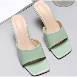 2021 New Designer PVC Transparent Slippers Women Perspex High Heels Summer Party Ladies Clear Band Crystal Shoes Plus Size fdgdhgfdh