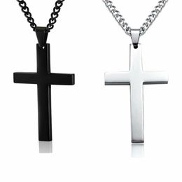 Christian Simple Jewellery Men and Women Glossy Cross Pendant Necklace 2021 Trending Accessory Jewellery