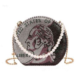 Dollar Bill Shoulder Bag Rhinestone Money Clutch Purse Cash Wedding Dinner Handbag Crossbody Wallet