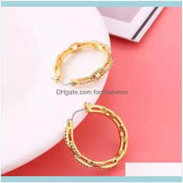 Charm Jewelryfactory4J9F Straight Gold Hair Brass Style Plated Simple S925 Sier Pin Earrings Drop Delivery 2021 1Vzra