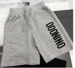 New kids Spring summer high-end Shorts Brand Letter Pattern Short Pants Boys Clothing Baby Cotton Shorts Plus size Gray Black