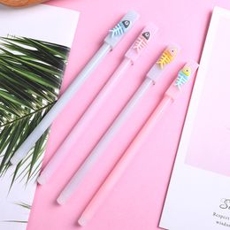 Fish bone Gel Pens Set Creative Cute Pen School Students Gifts Prizes Writing Tools Black 0.5mm Wholesale