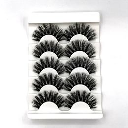 Wholesale 5 Pairs Eyelashes Pack Faux Mink Lashes Natural Look Handmade Luxurious Volume Fluffy Eyelash Extension Kit