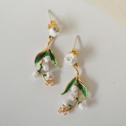 orchid flower jewelry Australia - Dangle & Chandelier Elegant Bell Orchid Flower Tassel Drop Earrings For Women Copper Jewelry Accessories Cute White Plant Ear