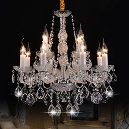 European style candle crystals chandelier living rooms dining room light luxury simple crystal chandeliers for bedrooms 85-260V