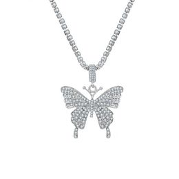 Big Butterfly Pendant Necklace For Women Gold Statement Party Rhinestone Necklaces Jewellery Gift Chokers