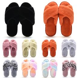 Wholesale Classics Winter Indoors Slippers for Women Snow Fur Slides House Outdoor Girls Ladies Furry Slipper Flat Platforms Soft Comfortable Shoes Sneakers 36-41