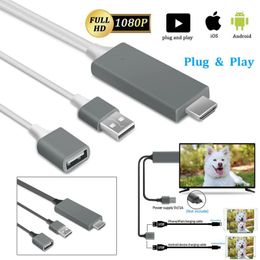 Universal HDTV Cable Plug and play TV-Out Adapter Digital AV 1080P USB 2.0 TO Type C Micro 5pin 1M
