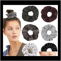 Ins Womens Hair Scrunchies Elastic Hair Bands Girls Headwear Soft Elastic Bandage Fashion Ornaments Fabric Large Intestine Circle E7Xj Pv9F5