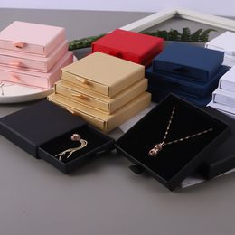 Pull-Out Jewellery Box Colourful Necklace Earring Bracelet Brooches Packaging Craft Paper Drawer Box For Gift Display LX4533