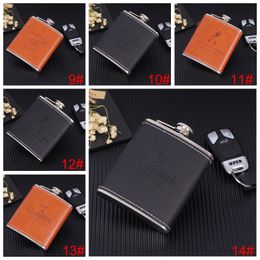 Leather 7oz Pocket Hip Flasks 304 Stainless Steel Portable Wine Bottle Men Mini Alcohol Pockets Flagon Luxury Metal