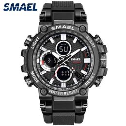 2021 SMAELSport Men Digital watch Quartz Creative Diving Watches Men Waterproof Alarm Watch Dual Display Clock Relogio Masculino G1022