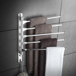 Towel Racks Space Aluminum Rotary Rack Bathroom Bar Single Pole Double Wall Mounted Three Or Four