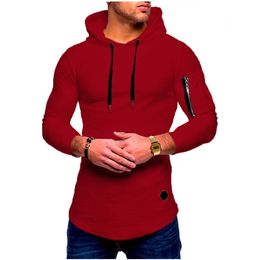 Men's Hoodies & Sweatshirts 2022 Brand Men's Jacquard Round Neck Hooded Long-Sleeved Arm Zipper Stitching Long Sweater SweatshirtsMen's