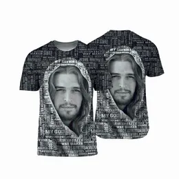 God Jesus 3D All Over Printed T-shirts For Men/women Design Vintage Streetwear Tshirt Oversized 5XL 6XL Boy Clothes Men's