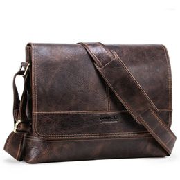 Genuine Leather Men's Briefcase Business Work Bag Large Capacity Laptop Office Travel Messenger Men Shoulder1