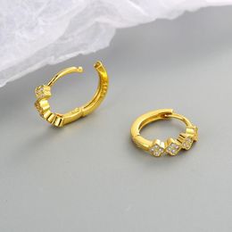 Stud Fashion Diamond Earrings Korean Version Of Simple Zircon Geometric Hip-hop Student Female