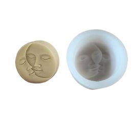 Craft Tools Silicone Soap Mold Sun Moon Face Candle Mould for DIY Handmade Bath Bomb Lotion Bar Polymer Clay Wax XBJK2202