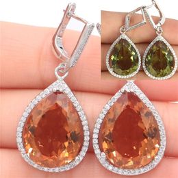 43x19mm Special Big Heavy 17.1g White Drop 20x15mm Created Color Changing Spinel Zultanite CZ Woman's Silver Earrings 210317