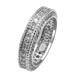 Exquisite White Crystal Zircon 925 Sterling Silver Good Quality Ring Beautiful Jewellery Size 6 7 8 9 10 11 F1552