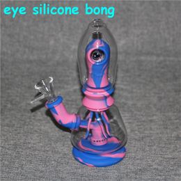 hookahs glass bongs Eyes design decoration Hanger rig strong recycler perfect vortex beaker bong