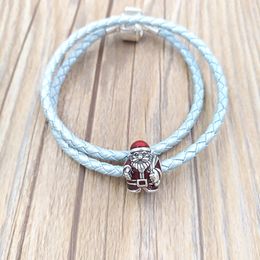 925 Sterling Silver Bracelets for women Jewellery making kit pandora christmas charms Beads Red Santa necklace chains Fits European men bangles supplies 791231ENMX