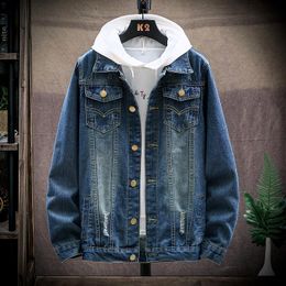 Men's Jackets Denim Jacket Loose Lapel Teenagers Leisure Coat Autumn Long Sleeve The Thickness Of General Fashion