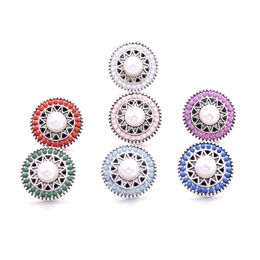 Colourful acrylic Beads Clasps chunk 18mm Snap Button Zircon flower charms Bulk for Snaps DIY Jewellery Findings suppliers Gift