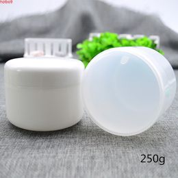 (30pcs/lot)250g PP Hand cream Jar Empty cosmetics container,Transparent White small round plastic box,hand Jargoods