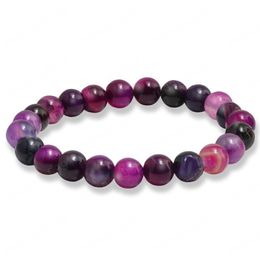 Natural Stone Bracelet Charm Women Ambers Lucky Purple Agates Bead Bracelets&Bangles for Women Men Hand Jewelry