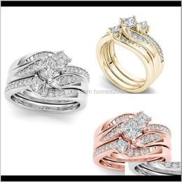Jewelryjewelry Promise Love Engagement Rings For Women Exquisite Female Bridal Ring Set Fashion / Wedding Band Drop Delivery 2021 J49N5